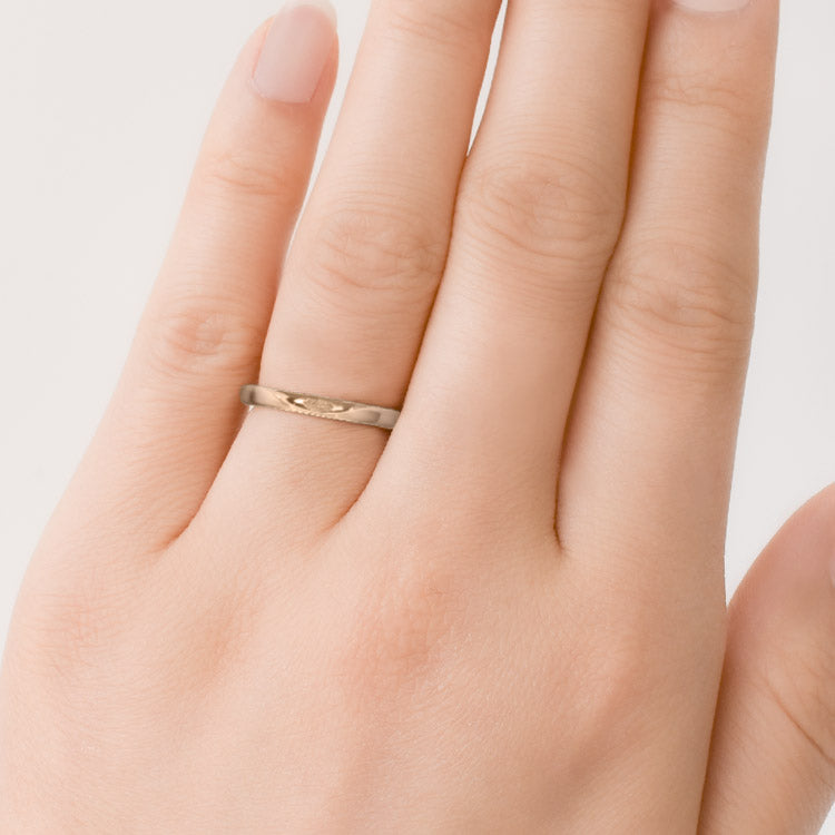 結婚指輪デザイン(ストレートのコンビネーション)：ピンクゴールド